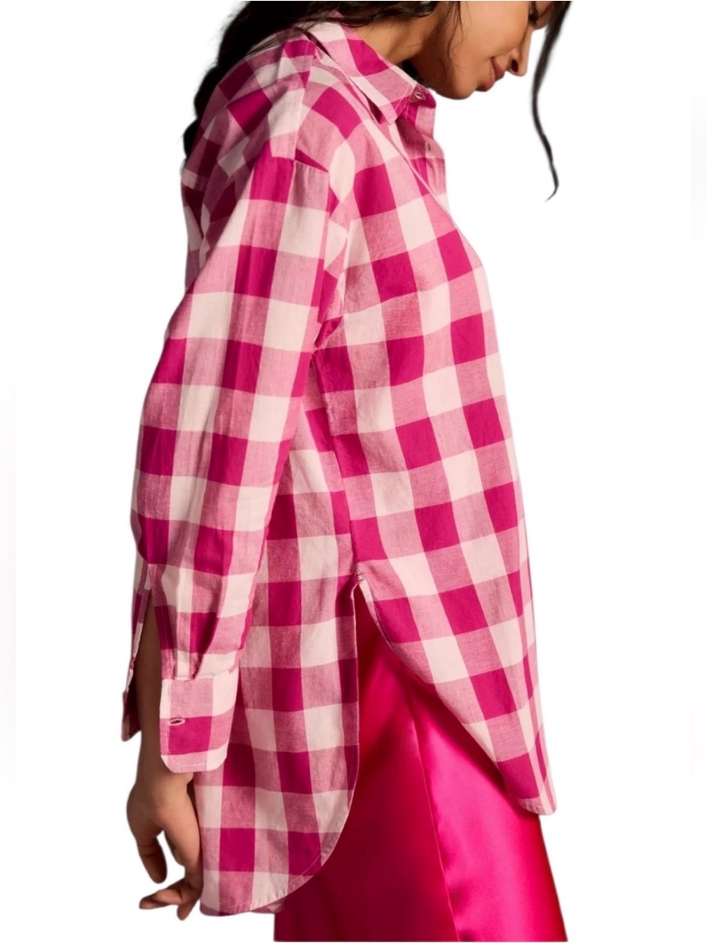 Pink gingham button up - Picture 2 of 8